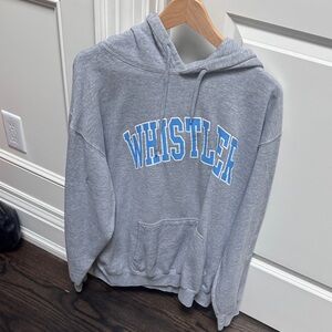 Brandy Melville Gray Hoodie with Blue Lettering